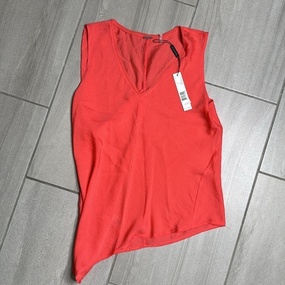 Elie Tahari Women's Silk Tank Top - Guava color- Rust Orange - Size S - Picture 7 of 7